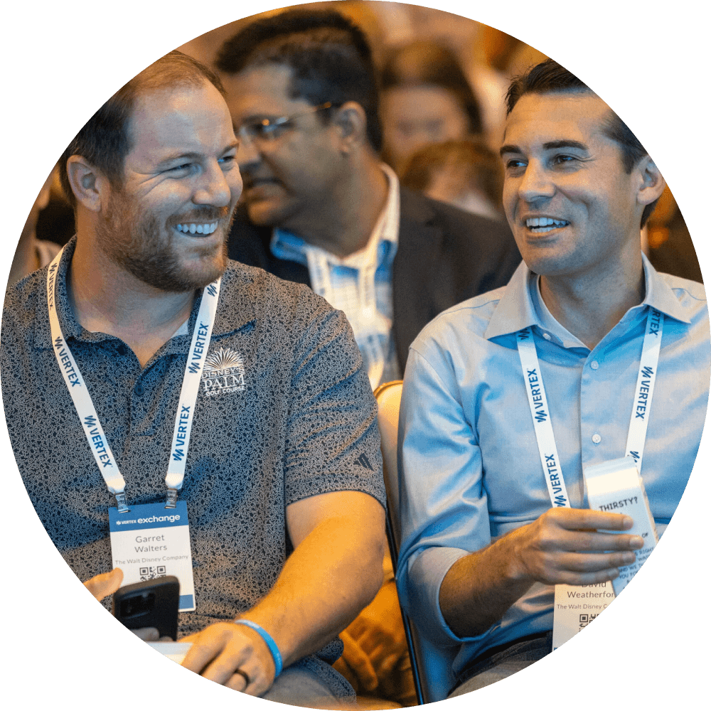Attendees of Vertex Exchange 202 network from the crowd of Vertex Exchange.